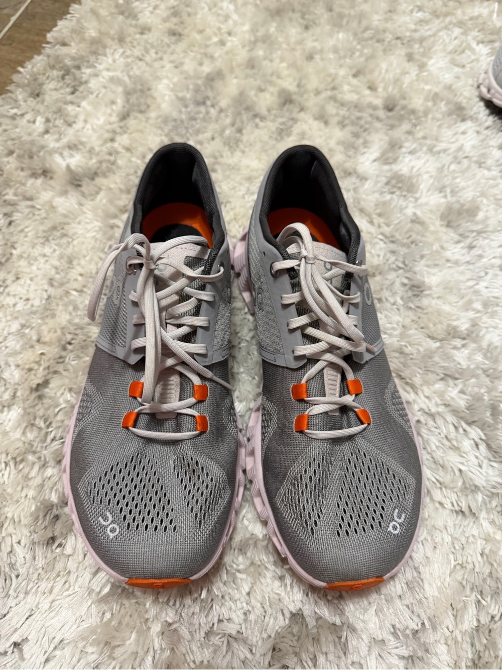 On Cloud Women's Running Shoes in Grey, Pink & Orange